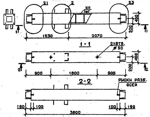 Колонна 1КС 36.36-1-с Серия 1.020.1-2с/89